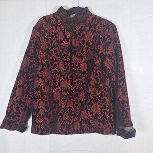 Tang black red velvet jacket